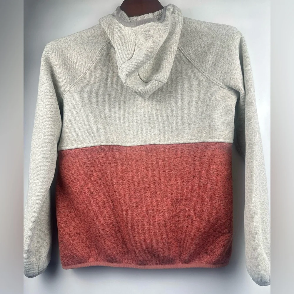 L.L. Bean Jacket Women’s S Reg‎ Tan Red Hoodie Colorblock Outdoors Camp Casual